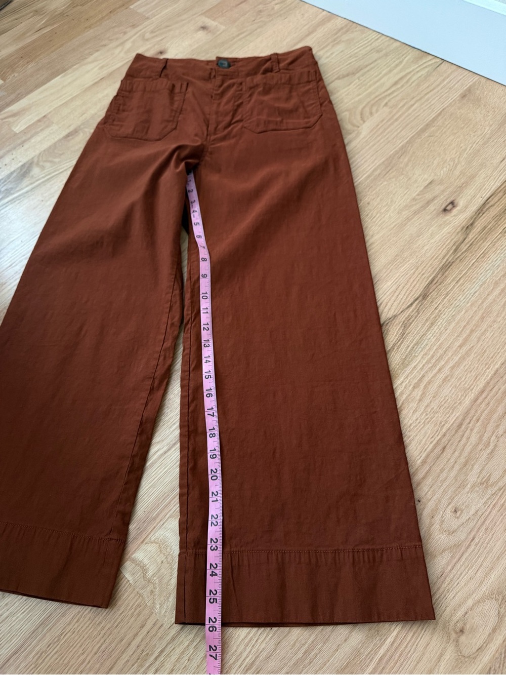 LIKE NEW Anthropologie Maeve Colette Linen Blend Cropped Wide Leg Pants 29 - Picture 8 of 11